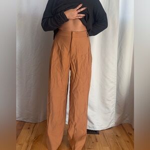 Zara dress silky tan pants small size